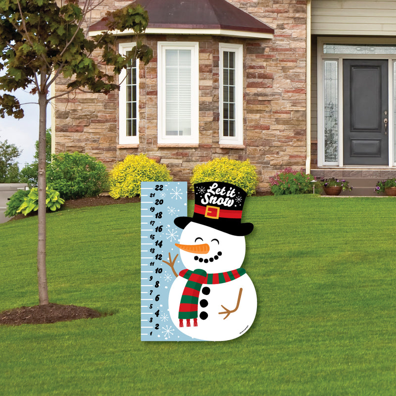 Snowman Snow Gauge - Party Decorations - Snow Measurement Welcome Yard Sign
