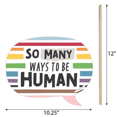 So Many Ways to Be Human - Pride Party Photo Booth Props Kit - 10 Piece