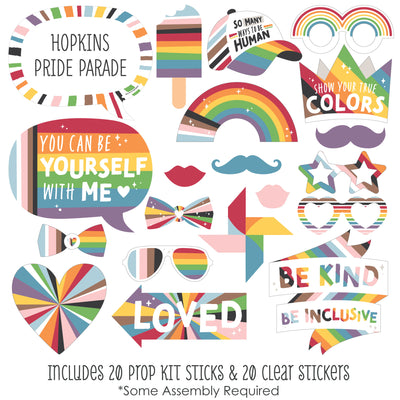 So Many Ways to Be Human - Personalized Pride Party Photo Booth Props Kit - 20 Count