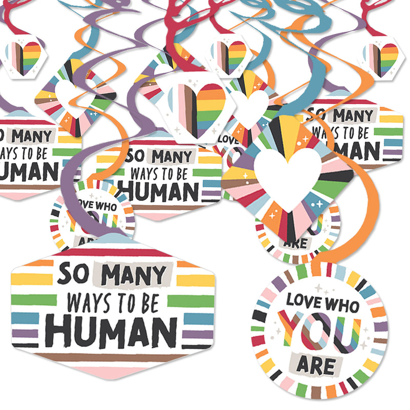 So Many Ways to Be Human - Pride Party Hanging Decor - Party Decoration Swirls - Set of 40