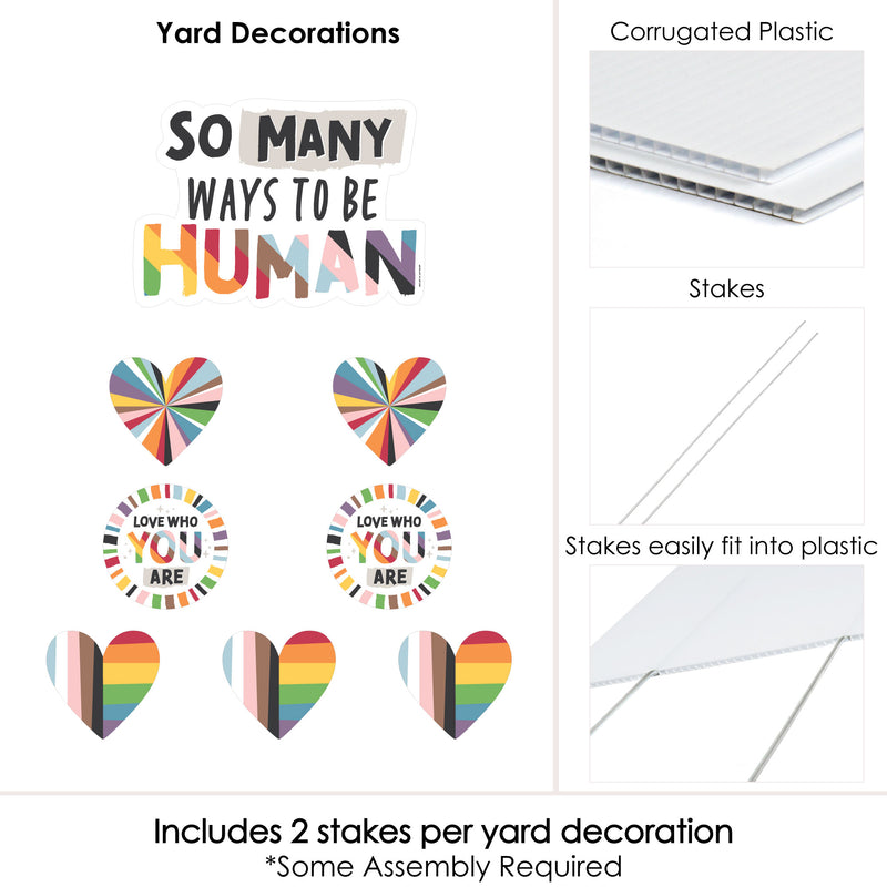 So Many Ways to Be Human - Yard Sign and Outdoor Lawn Decorations - Pride Party Yard Signs - Set of 8