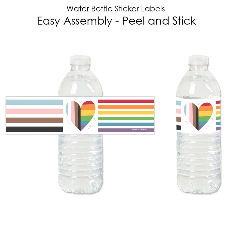 So Many Ways to Be Human - Pride Party Water Bottle Sticker Labels - Set of 20
