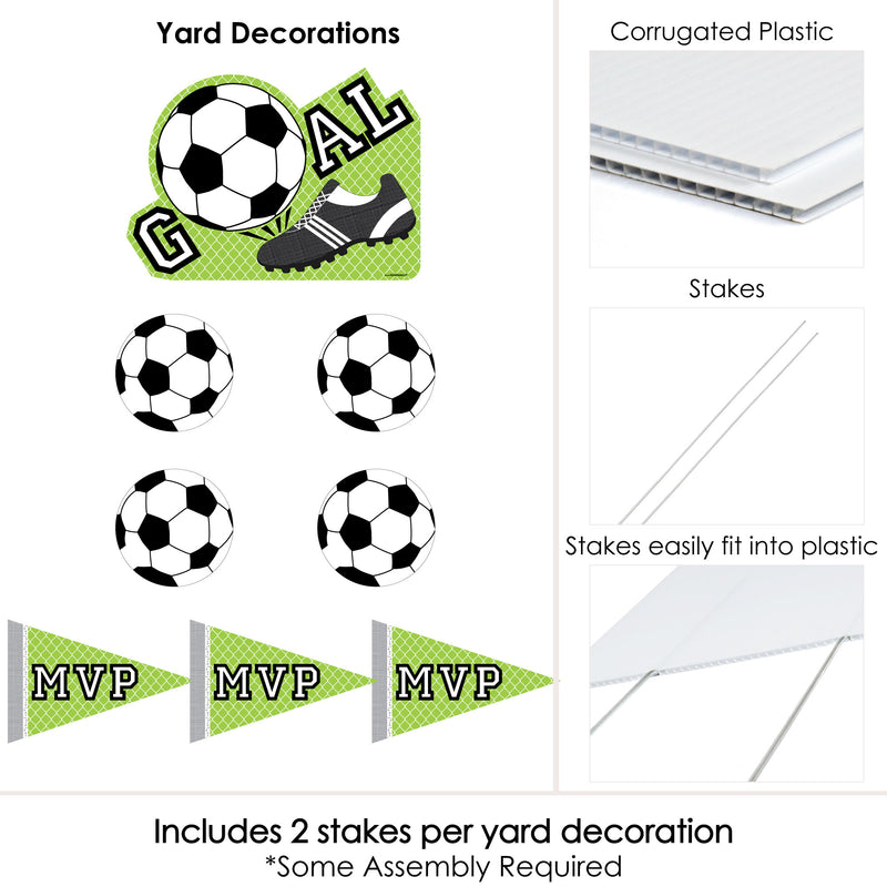 GOAAAL! - Soccer - Yard Sign & Outdoor Lawn Decorations - Baby Shower or Birthday Party Yard Signs - Set of 8