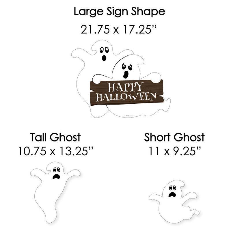 Spooky Ghost - Yard Sign & Outdoor Lawn Decorations - Halloween Party Yard Signs - Set of 8