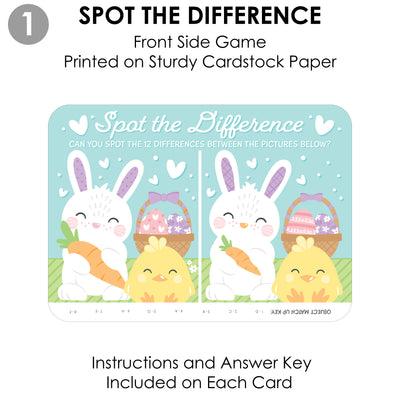 Spring Easter Bunny - 2-in-1 Happy Easter Party Cards - Activity Duo Games - Set of 20