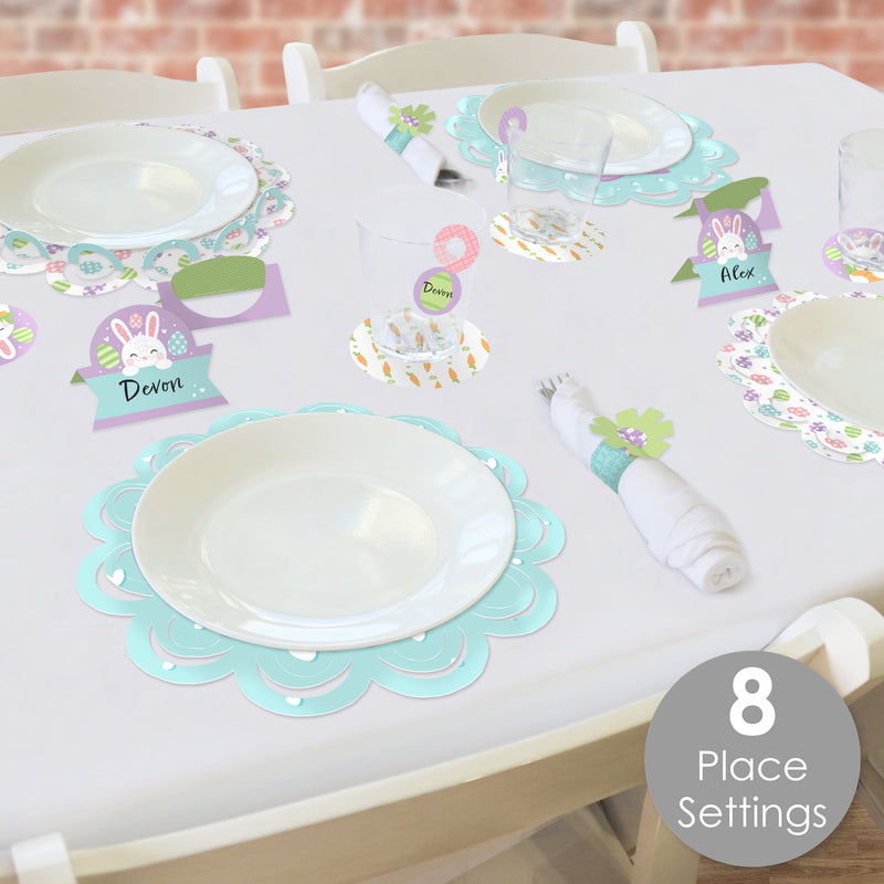 Spring Easter Bunny - Happy Easter Party Paper Charger and Table Decorations - Chargerific Kit - Place Setting for 8