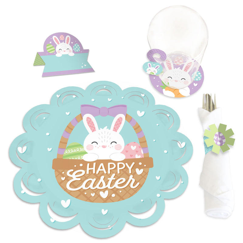 Spring Easter Bunny - Happy Easter Party Paper Charger and Table Decorations - Chargerific Kit - Place Setting for 8