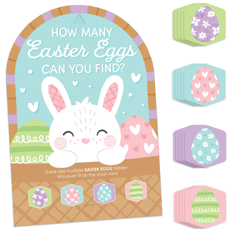 Spring Easter Bunny - Happy Easter Party Scavenger Hunt - 1 Stand and 48 Game Pieces - Hide and Find Game