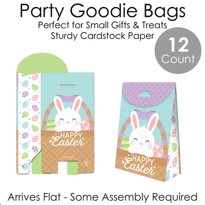 Spring Easter Bunny - Happy Easter Gift Favor Bags - Party Goodie Boxes - Set of 12