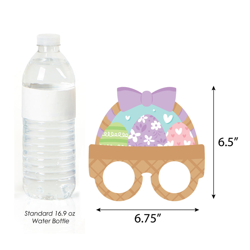 Spring Easter Bunny Glasses and Masks - Paper Card Stock Happy Easter Party Photo Booth Props Kit - 10 Count