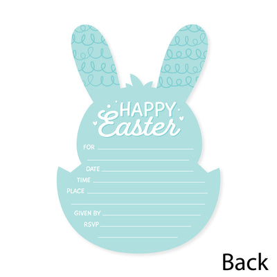 Spring Easter Bunny - Shaped Fill-In Invitations - Happy Easter Party Invitation Cards with Envelopes - Set of 12