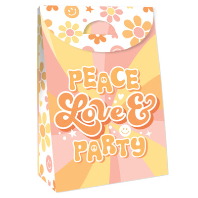 Stay Groovy - Boho Hippie Gift Favor Bags - Birthday Party Goodie Boxes - Set of 12