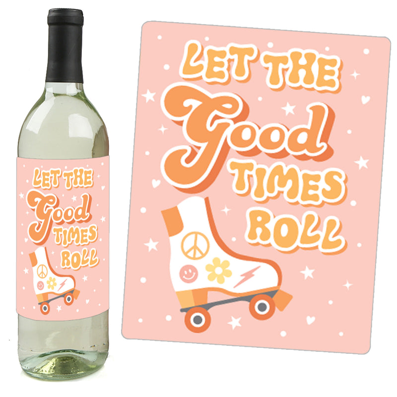 Stay Groovy - Boho Hippie Party Decorations for Women and Men - Wine Bottle Label Stickers - Set of 4