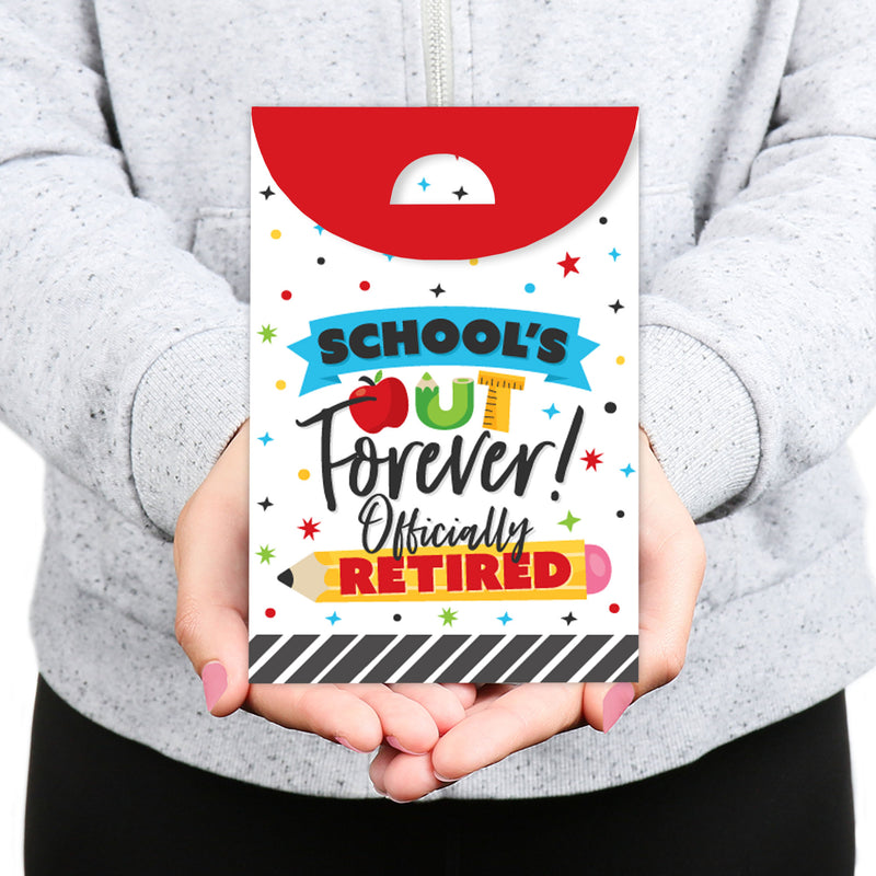 Teacher Retirement - Happy Retirement Gift Favor Bags - Party Goodie Boxes - Set of 12