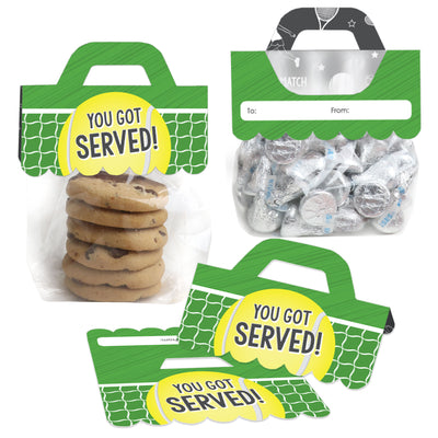 You Got Served - Tennis - DIY Baby Shower or Tennis Ball Birthday Party Clear Goodie Favor Bag Labels - Candy Bags with Toppers - Set of 24