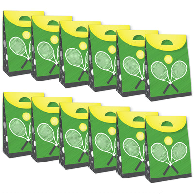 You Got Served - Tennis - Baby Shower or Tennis Ball Birthday Gift Favor Bags - Party Goodie Boxes - Set of 12