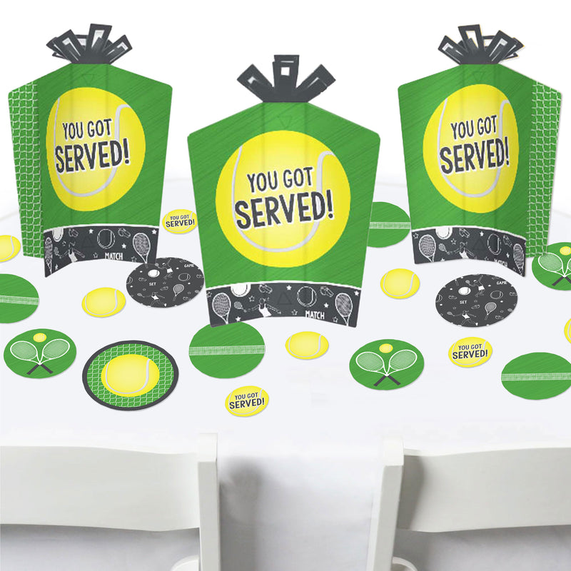 You Got Served - Tennis - Baby Shower or Tennis Ball Birthday Party Decor and Confetti - Terrific Table Centerpiece Kit - Set of 30