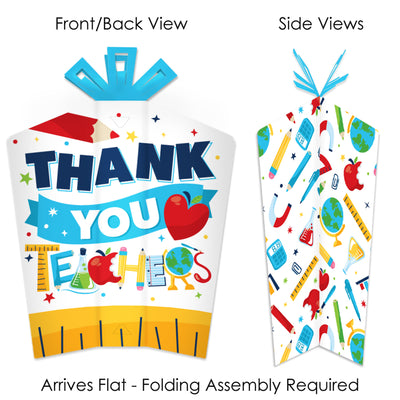 Thank You Teachers - Table Decorations - Teacher Appreciation Fold and Flare Centerpieces - 10 Count