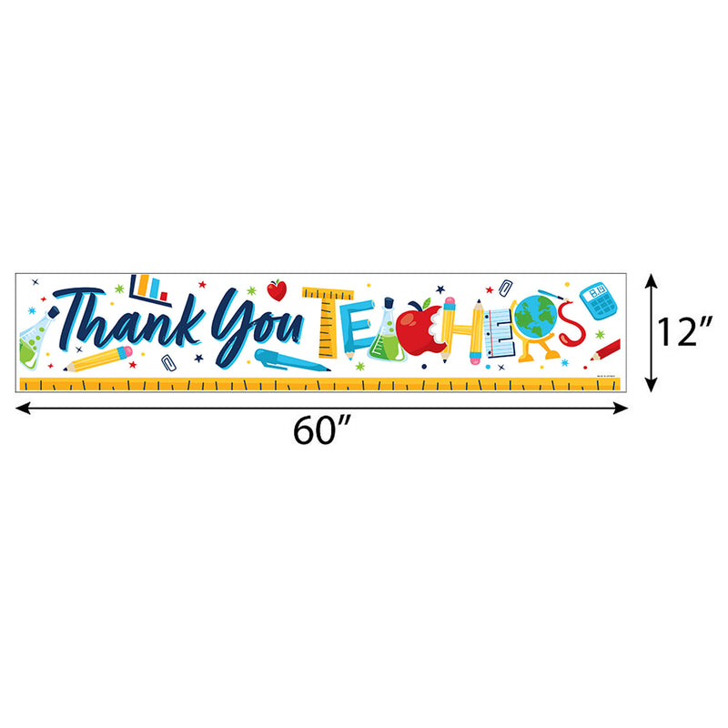 Thank You Teachers - Teacher Appreciation Decorations Party Banner