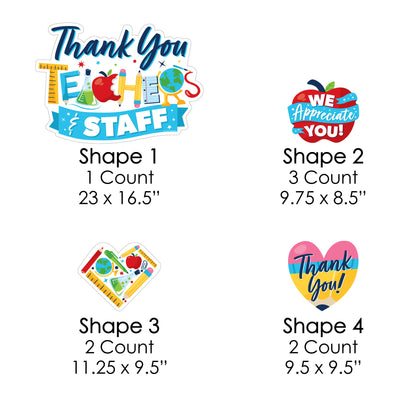 Thank You Teachers - Yard Sign and Outdoor Lawn Decorations - Teacher and Staff Appreciation Yard Signs - Set of 8