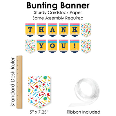 Thank You Teachers - DIY Teacher Appreciation Signs - Snack Bar Decorations Kit - 50 Pieces