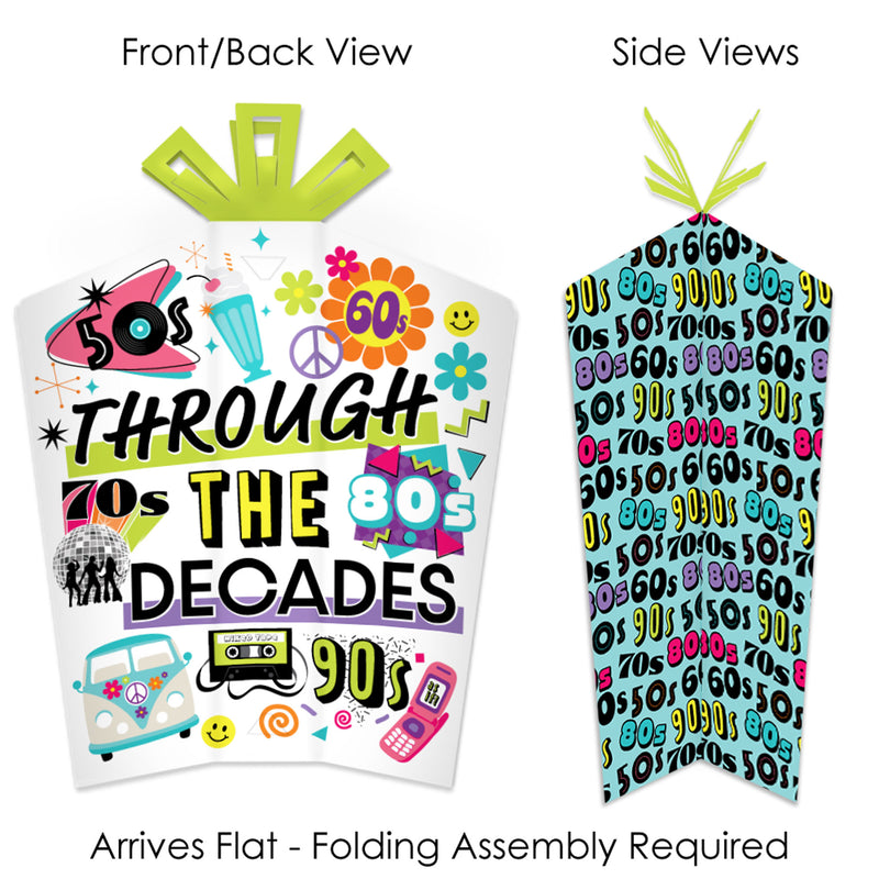 Through the Decades - Table Decorations - 50s, 60s, 70s, 80s, and 90s Party Fold and Flare Centerpieces - 10 Count