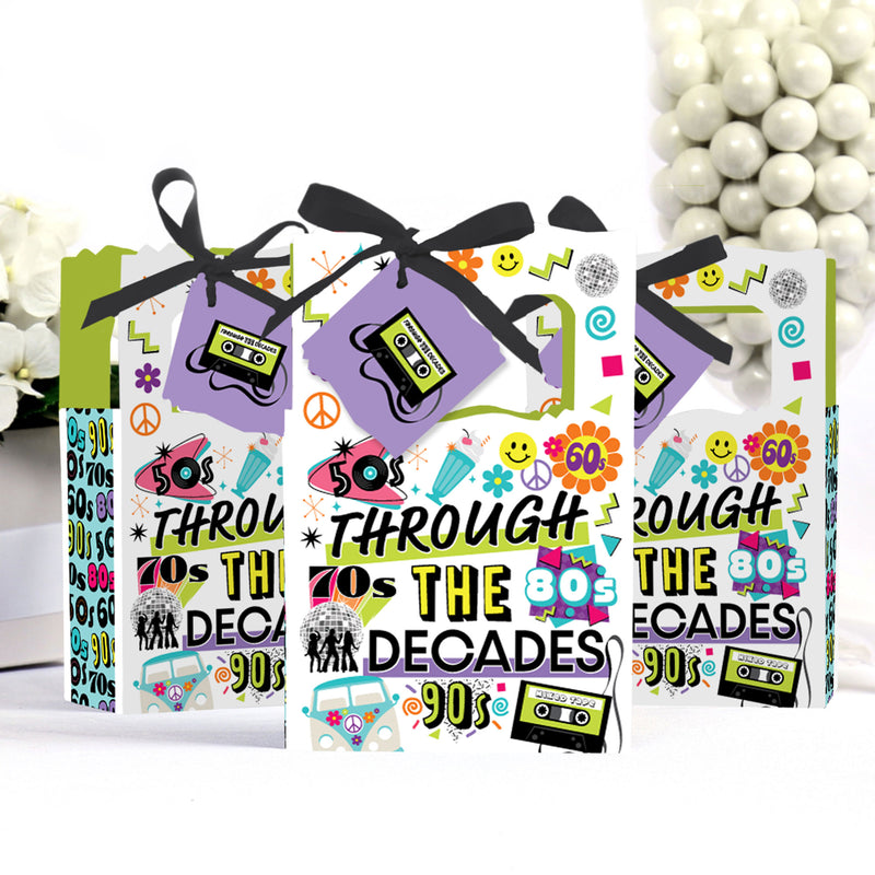 Through the Decades - 50s, 60s, 70s, 80s, and 90s Party Favor Boxes - Set of 12