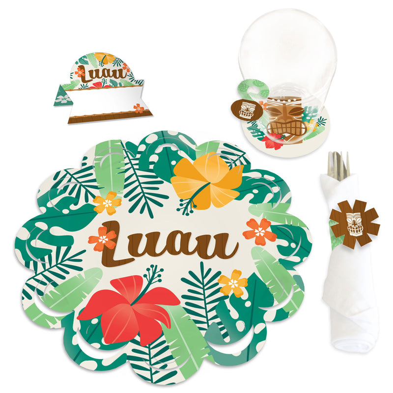 Tropical Luau - Hawaiian Beach Party Paper Charger and Table Decorations - Chargerific Kit - Place Setting for 8