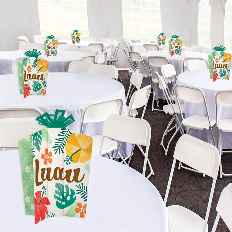 Tropical Luau - Table Decorations - Hawaiian Beach Party Fold and Flare Centerpieces - 10 Count