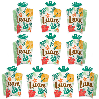Tropical Luau - Table Decorations - Hawaiian Beach Party Fold and Flare Centerpieces - 10 Count