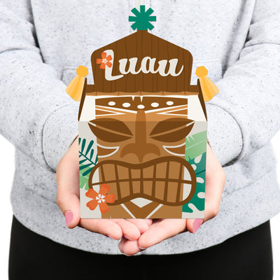 Tropical Luau - Treat Box Party Favors - Hawaiian Beach Party Goodie Gable Boxes - Set of 12