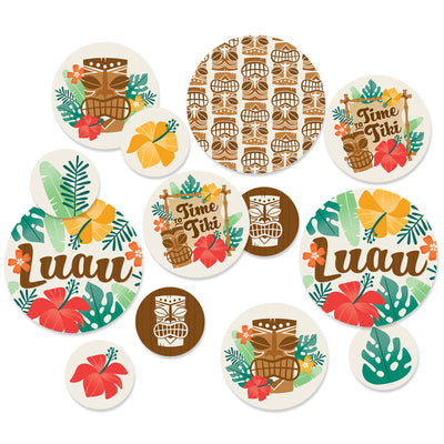 Tropical Luau - Hawaiian Beach Party Giant Circle Confetti - Party Decorations - Large Confetti 27 Count