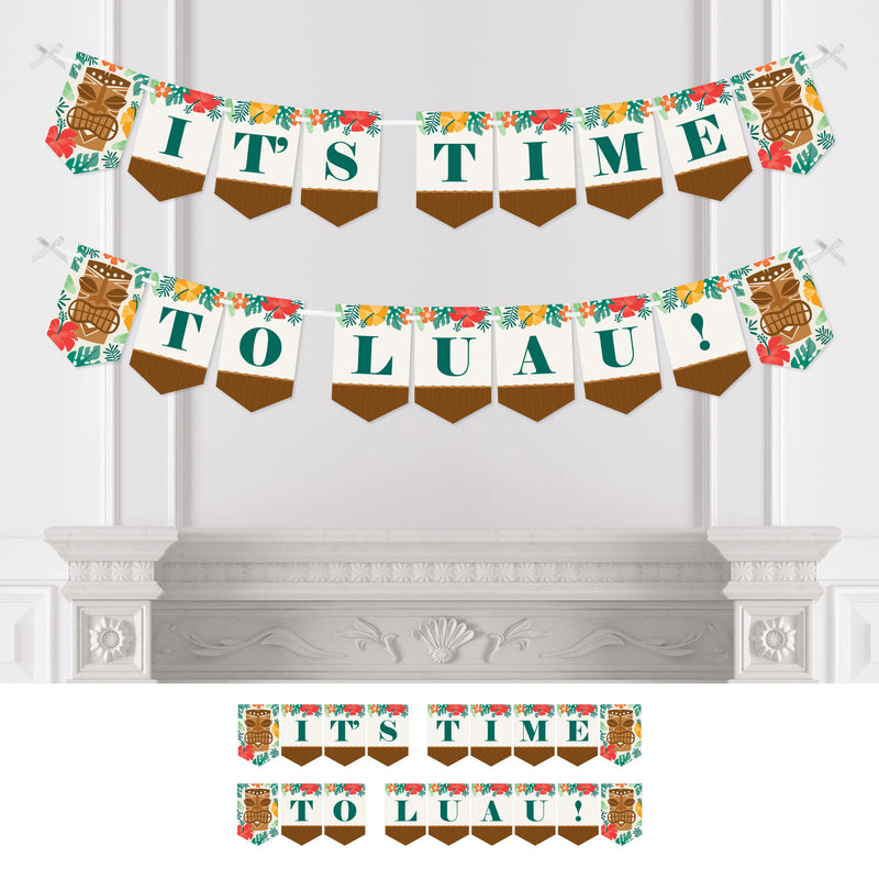 Tropical Luau - Hawaiian Beach Party Bunting Banner - Party Decorations - It’s Time To Luau