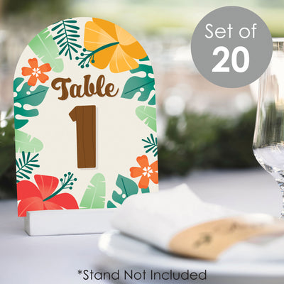 Tropical Luau - Hawaiian Beach Party Double-Sided 5 x 7 inches Cards - Table Numbers - 1-20