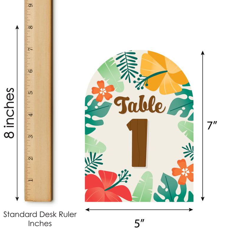 Tropical Luau - Hawaiian Beach Party Double-Sided 5 x 7 inches Cards - Table Numbers - 1-20