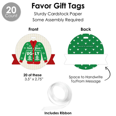 Ugly Sweater - Holiday and Christmas Party Favors and Cupcake Kit - Fabulous Favor Party Pack - 100 Pieces
