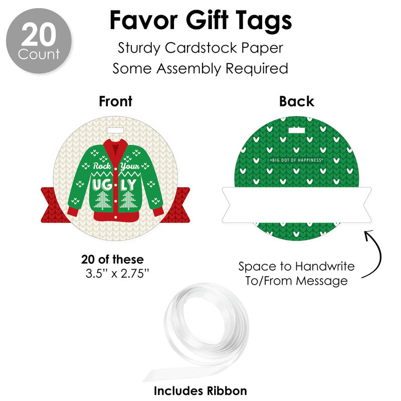 Ugly Sweater - Holiday and Christmas Party Favors and Cupcake Kit - Fabulous Favor Party Pack - 100 Pieces