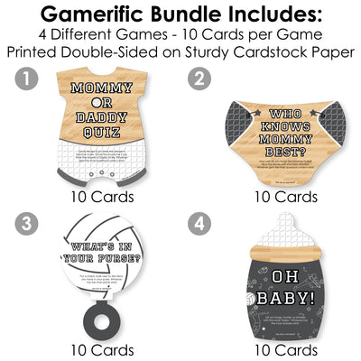 Bump, Set, Spike - Volleyball - 4 Baby Shower Games - 10 Cards Each - Gamerific Bundle