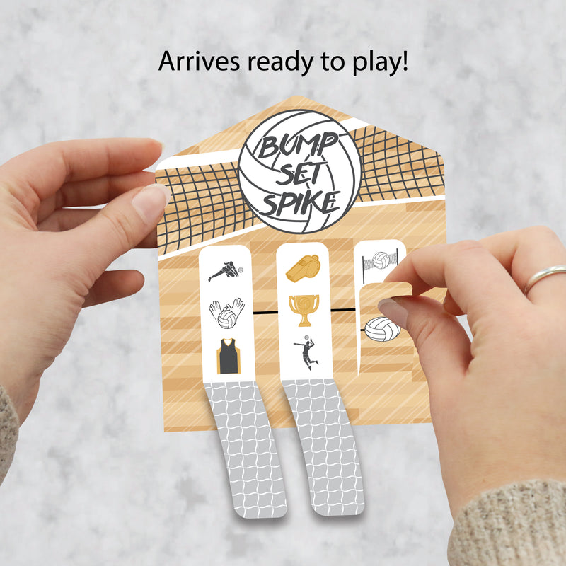 Bump, Set, Spike - Volleyball - Baby Shower or Birthday Party Game Pickle Cards - Pull Tabs 3-in-a-Row - Set of 12