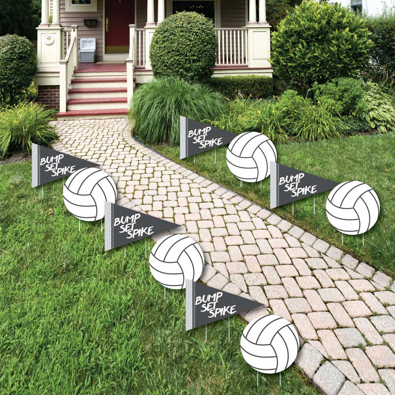 Bump, Set, Spike - Volleyball - Lawn Decorations - Outdoor Baby Shower or Birthday Party Yard Decorations - 10 Piece