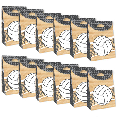 Bump, Set, Spike - Volleyball - Baby Shower or Birthday Gift Favor Bags - Party Goodie Boxes - Set of 12