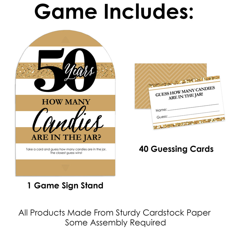 We Still Do - 50th Wedding Anniversary - How Many Candies Anniversary Party Game - 1 Stand and 40 Cards - Candy Guessing Game