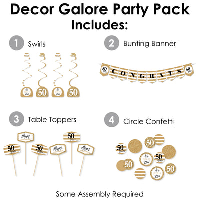We Still Do - 50th Wedding Anniversary - Anniversary Party Supplies Decoration Kit - Decor Galore Party Pack - 51 Pieces