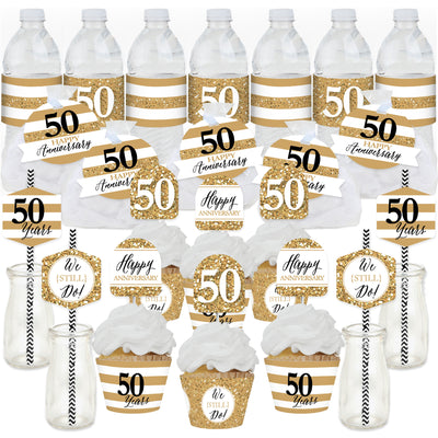 We Still Do - 50th Wedding Anniversary - Anniversary Party Favors and Cupcake Kit - Fabulous Favor Party Pack - 100 Pieces
