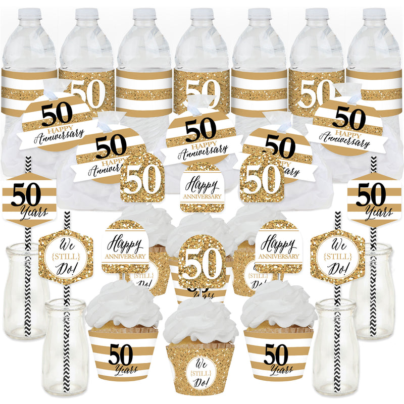 We Still Do - 50th Wedding Anniversary - Anniversary Party Favors and Cupcake Kit - Fabulous Favor Party Pack - 100 Pieces