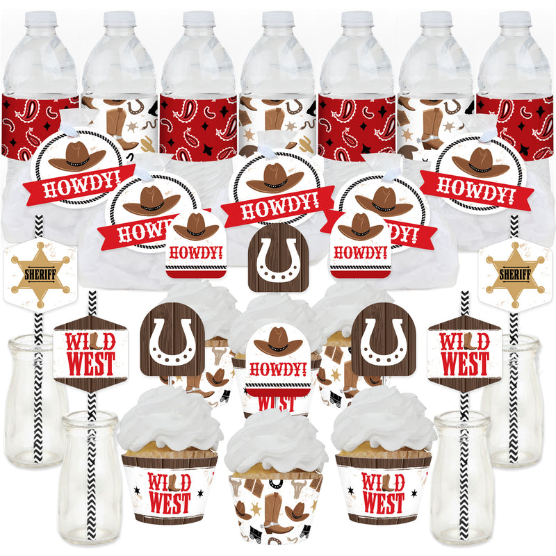 Western Hoedown - Wild West Cowboy Party Favors and Cupcake Kit - Fabulous Favor Party Pack - 100 Pieces