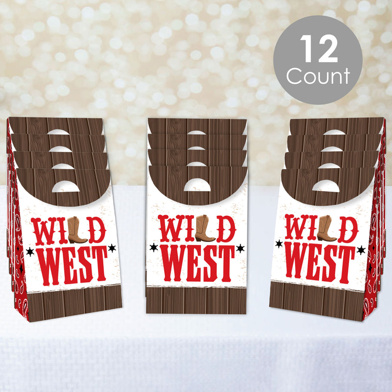 Western Hoedown - Wild West Cowboy Gift Favor Bags - Party Goodie Boxes - Set of 12