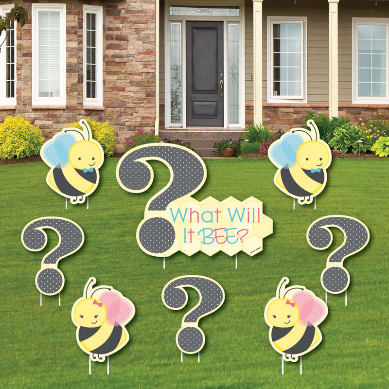 What Will It BEE? - Yard Sign & Outdoor Lawn Decorations - Gender Reveal Yard Signs - Set of 8