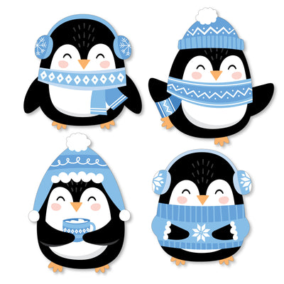 Winter Penguins - DIY Shaped Holiday and Christmas Party Cut-Outs - 24 Count