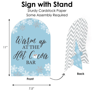 Winter Wonderland - DIY Snowflake Holiday Party and Winter Wedding Hot Cocoa Signs - Drink Bar Decorations Kit - 50 Pieces